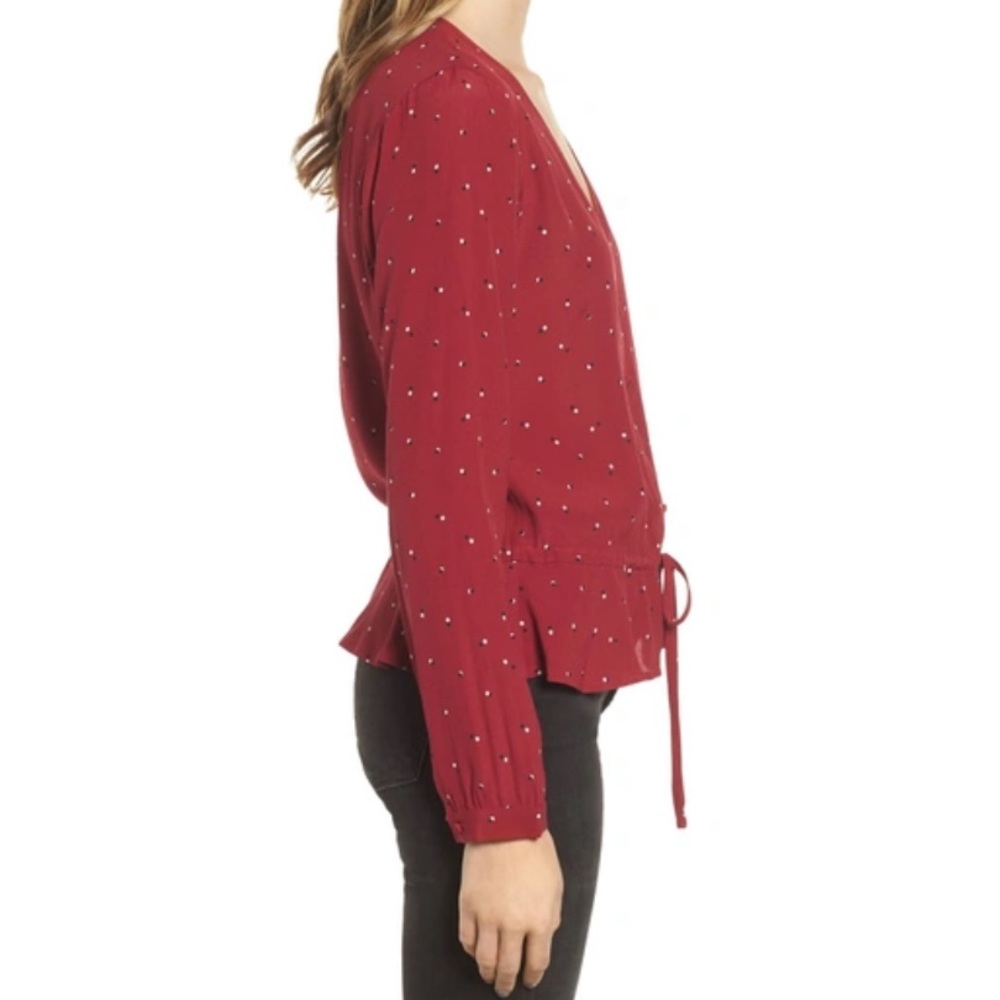 Rails "Beaux" Red Offset Dot Blouse, Xs - image 3